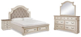 Best Deals Furniture - Ashley Furniture - Realyn King Upholstered Panel Bed, Dresser, Mirror and Nightstand - King Upholstered Panel Bed, Dresser, Mirror and Nightstand - B743B33