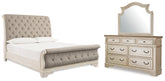 Best Deals Furniture - Ashley Furniture - Realyn Queen Upholstered Sleigh Bed, Dresser and Mirror - Queen Upholstered Sleigh Bed, Dresser and Mirror - B743B5