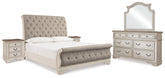 Best Deals Furniture - Ashley Furniture - Realyn King Upholstered Sleigh Bed, Dresser, Mirror and 2 Nightstands - King Upholstered Sleigh Bed, Dresser, Mirror and 2 Nightstands - B743B51