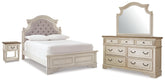 Best Deals Furniture - Ashley Furniture - Realyn King Panel Bed, Dresser, Mirror and Nightstand - King Panel Bed, Dresser, Mirror and Nightstand - B743B78