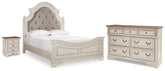 Best Deals Furniture - Ashley Furniture - Realyn Queen Upholstered Panel Bed, Dresser and Nightstand - Queen Upholstered Panel Bed, Dresser and Nightstand - B743B101