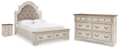 Best Deals Furniture - Ashley Furniture - Realyn Queen Upholstered Storage Bed, Dresser and Nightstand - Queen Upholstered Storage Bed, Dresser and Nightstand - B743B100