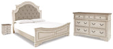 Best Deals Furniture - Ashley Furniture - Realyn King Upholstered Panel Bed, Dresser and Nightstand - King Upholstered Panel Bed, Dresser and Nightstand - B743B106