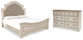 Best Deals Furniture - Ashley Furniture - Realyn King Upholstered Panel Bed and Dresser - King Upholstered Panel Bed and Dresser / Two-tone - B743B38