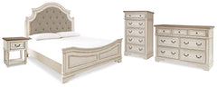 Best Deals Furniture - Ashley Furniture - Realyn King Upholstered Panel Bed, Dresser, Chest and Nightstand - King Upholstered Panel Bed, Dresser, Chest and Nightstand - B743B41