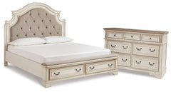 Best Deals Furniture - Ashley Furniture - Realyn King Panel Storage Bed and Dresser - King Panel Storage Bed and Dresser - B743B74