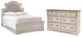 Best Deals Furniture - Ashley Furniture - Realyn Full Upholstered Panel Bed and Dresser - Full Upholstered Panel Bed and Dresser - B743B90