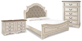 Best Deals Furniture - Ashley Furniture - Realyn King Upholstered Panel Bed, Chest and 2 Nightstands - King Upholstered Panel Bed, Chest and 2 Nightstands - B743B91