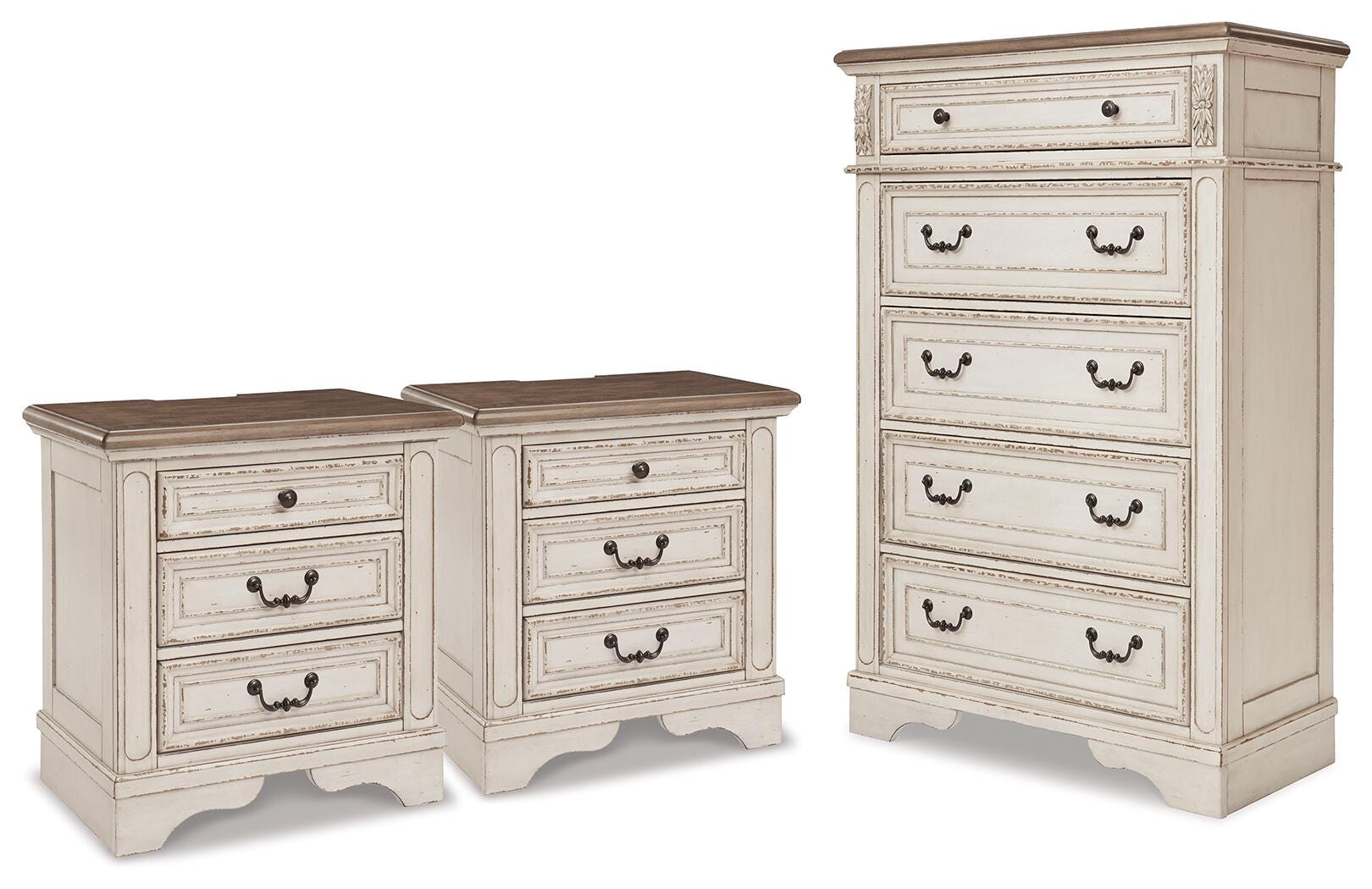 Best Deals Furniture - Ashley Furniture - Realyn Chest and 2 Nightstands - Chest and 2 Nightstands - B743B109