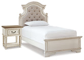 Best Deals Furniture - Ashley Furniture - Realyn Twin Upholstered Panel Bed and Nightstand - Twin Upholstered Panel Bed and Nightstand - B743B53