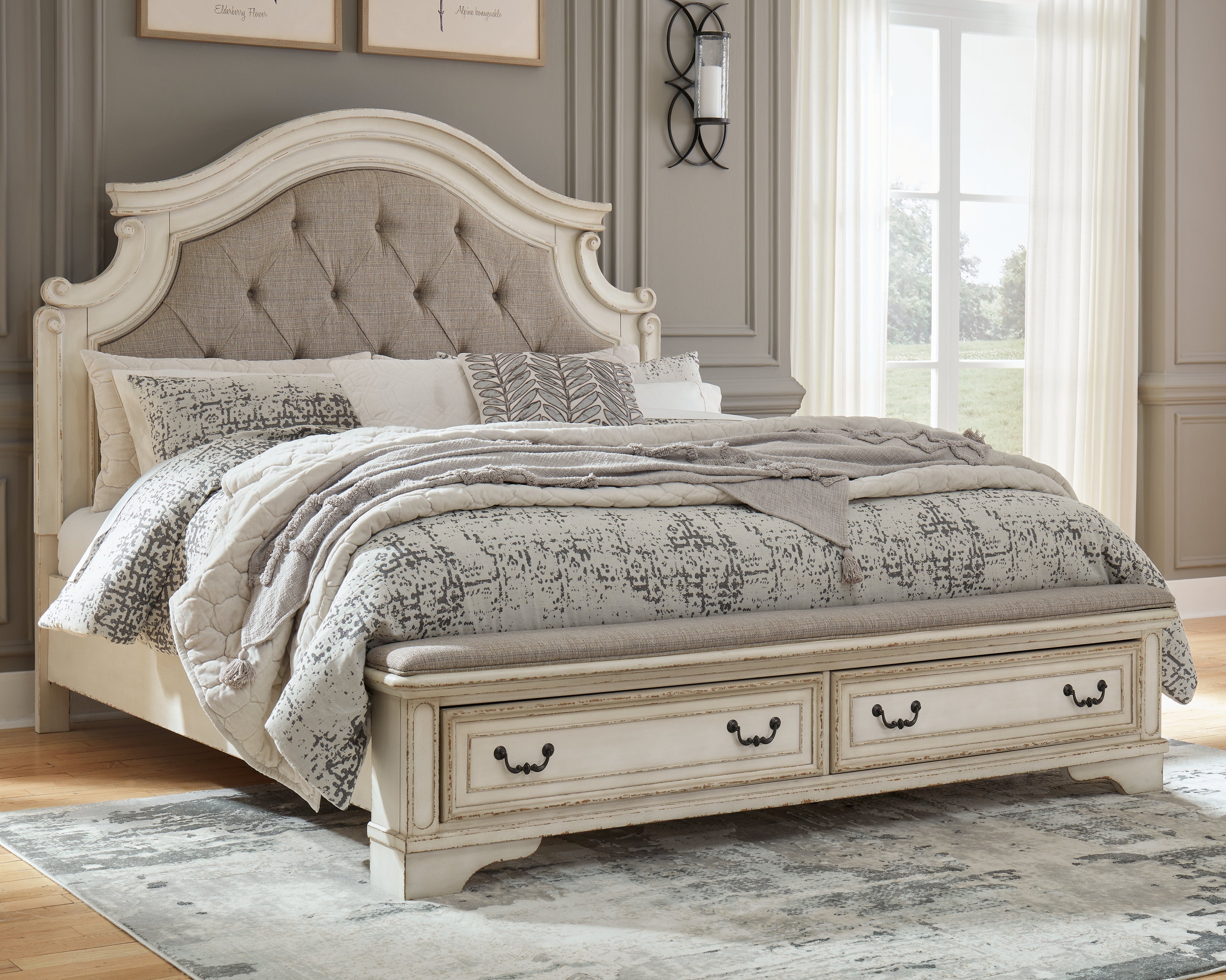 Best Deals Furniture - Ashley Furniture - Realyn King Upholstered Storage Bed - King Upholstered Storage Bed - B743B20