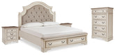 Best Deals Furniture - Ashley Furniture - Realyn King Storage Bed, Chest and 2 Nightstands - King Storage Bed, Chest and 2 Nightstands - B743B50