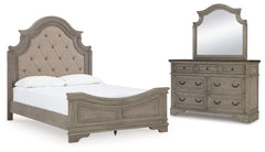 Best Deals Furniture - Ashley Furniture - Lodenbay Queen Upholstered Panel Bed, Dresser and Mirror - Queen Upholstered Panel Bed, Dresser and Mirror - B751B3