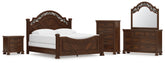 Best Deals Furniture - Ashley Furniture - Lavinton King Poster Bed, Dresser, Mirror, Chest and Nightstand - King Poster Bed, Dresser, Mirror, Chest and Nightstand - B764B20