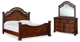 Best Deals Furniture - Ashley Furniture - Lavinton Queen Poster Bed, Dresser and Mirror - Queen Poster Bed, Dresser and Mirror - B764B6