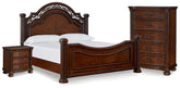 Best Deals Furniture - Ashley Furniture - Lavinton Queen Poster Bed, Chest and Nightstand - Queen Poster Bed, Chest and Nightstand - B764B15