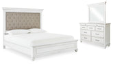 Best Deals Furniture - Ashley Furniture - Kanwyn Queen Bed with Mirrored Dresser - Queen Bed with Mirrored Dresser - B777B5