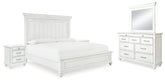 Best Deals Furniture - Ashley Furniture - Kanwyn Queen Panel Bed, Dresser, Mirror and 2 Nightstands - Queen Panel Bed, Dresser, Mirror and 2 Nightstands - B777B28