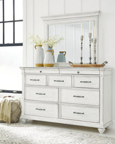 Best Deals Furniture - Ashley Furniture - Kanwyn Dresser and Mirror - Dresser and Mirror - B777B1
