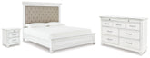 Best Deals Furniture - Ashley Furniture - Kanwyn King Upholstered Panel Bed, Dresser and Nightstand - King Upholstered Panel Bed, Dresser and Nightstand - B777B35