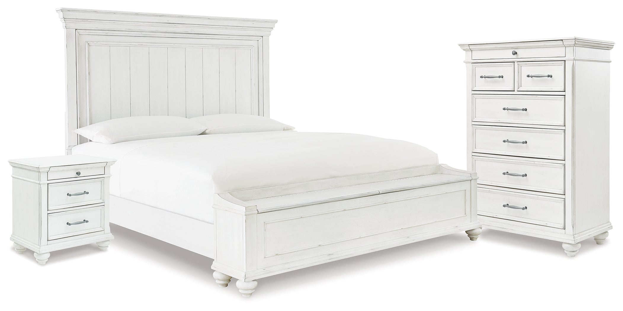 Best Deals Furniture - Ashley Furniture - Kanwyn King Panel Storage Bed, Chest and Nightstand - King Panel Storage Bed, Chest and Nightstand - B777B30