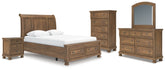 Best Deals Furniture - Ashley Furniture - Feddinger Queen Sleigh Bed, Dresser, Mirror, Chest and Nightstand - Queen Sleigh Bed, Dresser, Mirror, Chest and Nightstand - PCB779B18