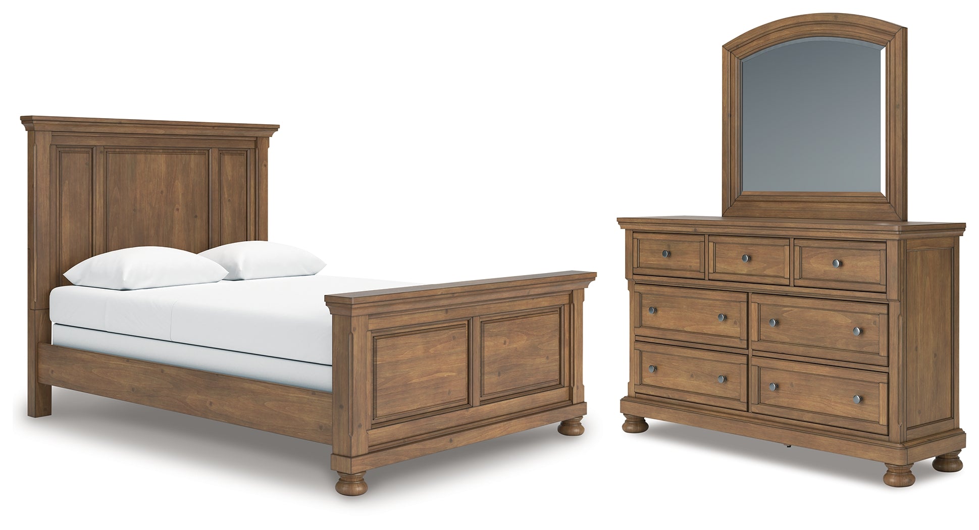 Best Deals Furniture - Ashley Furniture - Feddinger Queen Panel Bed, Dresser and Mirror - Queen Panel Bed, Dresser and Mirror - PCB779B3