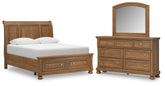 Best Deals Furniture - Ashley Furniture - Feddinger Queen Sleigh Storage Bed, Dresser and Mirror - Queen Sleigh Storage Bed, Dresser and Mirror - PCB779B5
