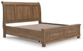 Best Deals Furniture - Ashley Furniture - Feddinger King Storage Sleigh Bed - King Storage Sleigh Bed - PCB779B8