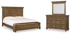 Best Deals Furniture - Ashley Furniture - Karallin Queen Panel Storage Bed, Dresser and Mirror - Queen Panel Storage Bed, Dresser and Mirror - PCB782B7