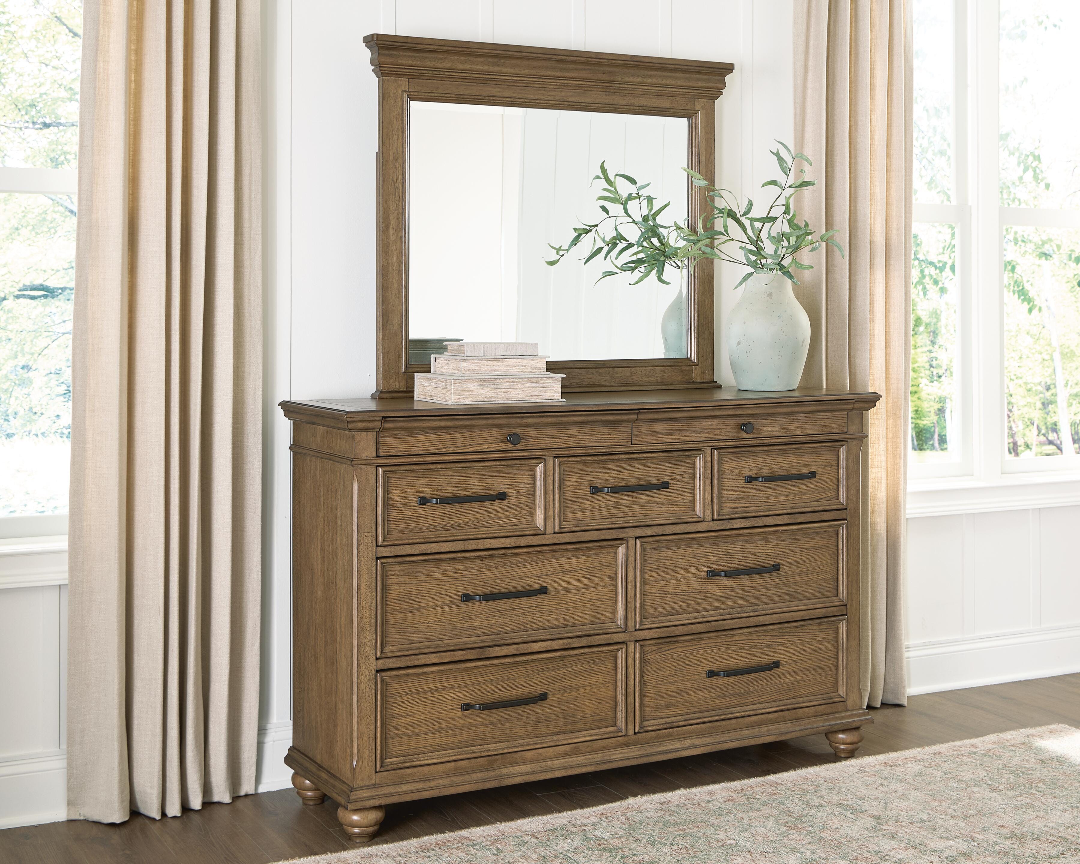 Best Deals Furniture - Ashley Furniture - Karallin Dresser and Mirror - Dresser and Mirror - PCB782B1