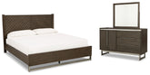 Best Deals Furniture - Ashley Furniture - Arkenton Queen Panel Bed, Dresser and Mirror - Queen Panel Bed, Dresser and Mirror - B786B3