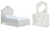 Best Deals Furniture - Ashley Furniture - Montelaine Queen Upholstered Panel Bed, Dresser and Mirror - Queen Upholstered Panel Bed, Dresser and Mirror - B795B4