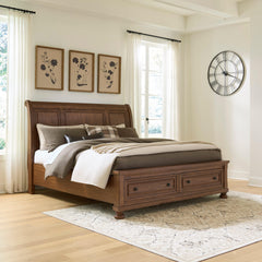 Best Deals Furniture - Ashley Furniture - Zackaryn King Sleigh Storage Bed - King Sleigh Storage Bed - PCB807B7