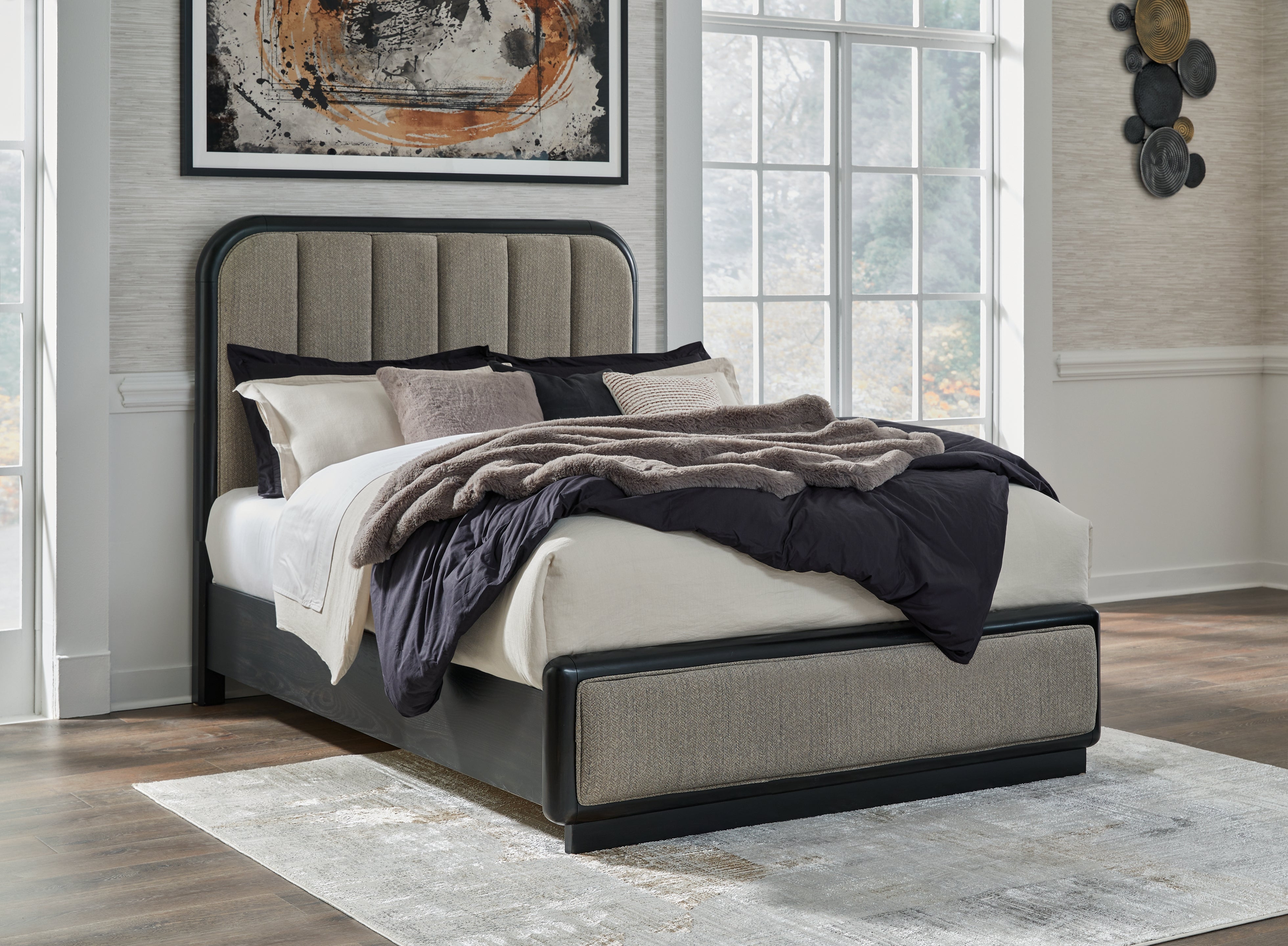Best Deals Furniture - Ashley Furniture - Rowanbeck Queen Upholstered Panel Bed - Queen Upholstered Panel Bed - B821B2