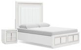 Best Deals Furniture - Ashley Furniture - Chalanna Queen Panel Storage Bed and Nightstand - Queen Panel Storage Bed and Nightstand - B822B8