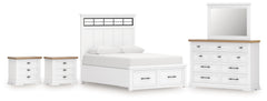 Best Deals Furniture - Ashley Furniture - Ashbryn King Panel Bed, Dresser, Mirror and 2 Nightstands - King Panel Bed, Dresser, Mirror and 2 Nightstands - B844B10