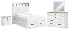 Best Deals Furniture - Ashley Furniture - Ashbryn Queen Storage Bed, Dresser, Mirror and Nightstand - Queen Storage Bed, Dresser, Mirror and Nightstand - B844B8