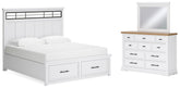 Best Deals Furniture - Ashley Furniture - Ashbryn King Panel Storage Bed, Dresser and Mirror - King Panel Storage Bed, Dresser and Mirror - B844B6