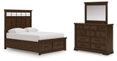 Best Deals Furniture - Ashley Furniture - Taffenbrook Queen Panel Storage Bed, Dresser and Mirror - Queen Panel Storage Bed, Dresser and Mirror - B849B3