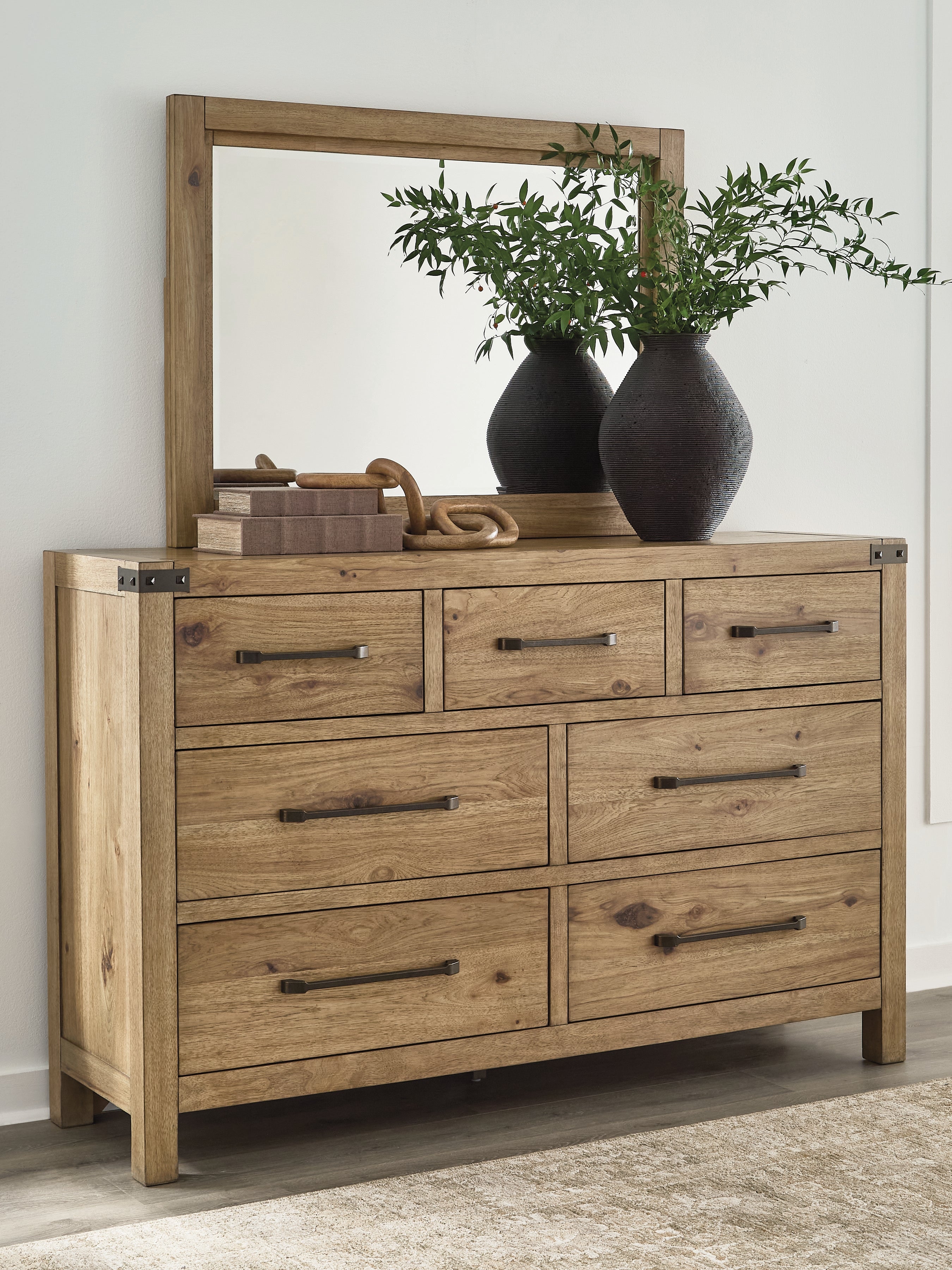 Best Deals Furniture - Ashley Furniture - Ridgester Dresser and Mirror - Dresser and Mirror - B858B1