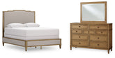 Best Deals Furniture - Ashley Furniture - Sharlance Queen Upholstered Panel Bed, Dresser and Mirror - Queen Upholstered Panel Bed, Dresser and Mirror - B895B3