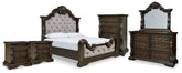Best Deals Furniture - Ashley Furniture - Maylee King Upholstered Bed, Dresser, Mirror, Chest and 2 Nightstands - King Upholstered Bed, Dresser, Mirror, Chest and 2 Nightstands - B947B13