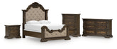 Best Deals Furniture - Ashley Furniture - Maylee Queen Upholstered Bed, Dresser, Chest and Nightstand - Queen Upholstered Bed, Dresser, Chest and Nightstand - B947B12