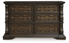 Maylee Queen Upholstered Panel Bed, Dresser and 2 Nightstands