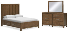 Best Deals Furniture - Ashley Furniture - Cabalynn Queen Panel Bed with Storage, Dresser and Mirror - Queen Panel Bed with Storage, Dresser and Mirror - B974B5