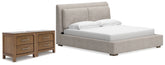 Best Deals Furniture - Ashley Furniture - Cabalynn King Upholstered Bed and 2 Nightstands - King Upholstered Bed and 2 Nightstands - B974B16