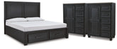 Best Deals Furniture - Ashley Furniture - Foyland King Panel Storage Bed and 2 Chests - King Panel Storage Bed and 2 Chests - B989B10