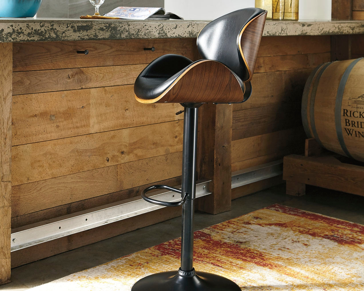 Best Deals Furniture - Ashley Furniture - Bellatier Adjustable Height Bar Stool - Tall UPH Swivel Barstool(1/CN) - D120-530
