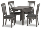 Best Deals Furniture - Ashley Furniture - Shullden Dining Table and 4 Chairs - Dining Table and 4 Chairs / Gray - D194D1